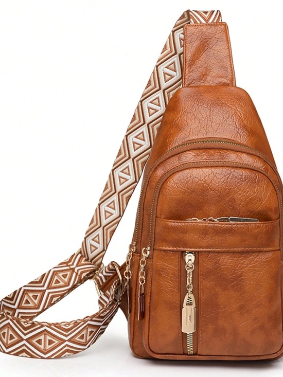 Handbags - Luxe Pebbled Vegan Leather Zip up Crossbody Shoulder Bag